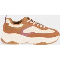 Morgan - Zapatillas de plataforma de mujer de ante en color beige.