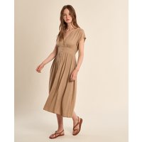 Molly Bracken - Vestido midi de manga corta detalle pliegues.