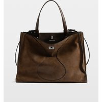 Zadig & Voltaire - Bolso de mano de ante grande con cierre de firma.