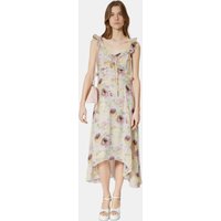 The Kooples - Robe longue à volants et imprimé floral — comment s'habiller et quelles coupes camouflent le ventre