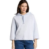 Tom Tailor - Sudadera de manga larga de mujer con capucha ajustable, cuello clásico , lazada lateral y diseño liso.