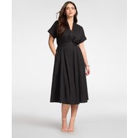 Elena Miró - Vestido flare con cinturón largo midi pliegues delante y cinturón en el mismo tejido.