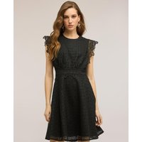 Motivi - Vestido flare en sangallo con encaje línea flare con cintura definida cierre con cremallera trasera.