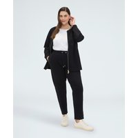 Fiorella Rubino - Joggers de mujer de algodón con bandas laterales lazos en la cintura con cordón ajustable.