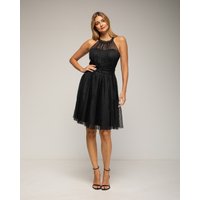 Tantra - Vestido de tul y plumeti con cuello halter.