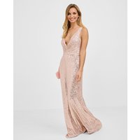 Veneno en la piel - Vestido largo de lentejuelas y escote en v.