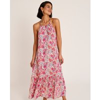Selmark - Vestido de playa de mujer, largo con escote espalda pronunciado, colección mirage.
