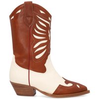 Alpe - Botas cowboy de mujer de piel komba en color negro.
