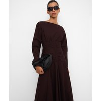 Adolfo Dominguez - Vestido midi con cintura fruncida.