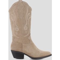 Blogger - Botas cowboy de mujer de caña alta con bordado de flores.
