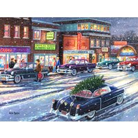 Puzzle Pièces XXL - Crépuscule de Noêl au Centre-Ville SunsOut