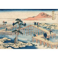 Puzzle Hokusai - Image Ancienne du Pont à Huit Parties dans la Province de Mi