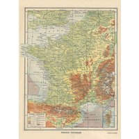 Puzzle Carte de la France Physique - Larousse, 1925 Grafika