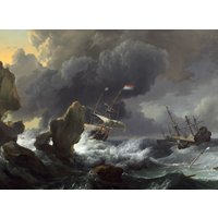 Puzzle Ludolf Backhuysen : Ships in Distress off a Rocky Coast, 1667