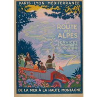 Puzzle Roger Broders - La Route des Alpes, 1920 Grafika