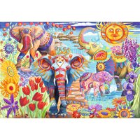 Puzzlefr Réduction de 30% sur le puzzle Éléphants au jardin de Bluebird