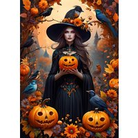 Puzzle Halloween Witch Bluebird Puzzle