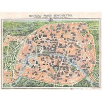 Puzzle en Bois Découpé à la Main - Plan Nouveau Paris Monumental