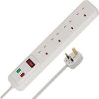 Brennenstuhl 1150543420 4-Way Extension Lead with Surge Protection & Neon Indicator - White