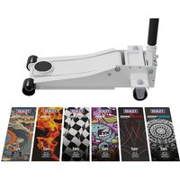 Sealey Low Entry Custom Design Trolley Jack with Rocket Lift 2 Tonne - White