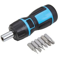 BlueSpot 6 in 1 1/4" Stubby Reversible Ratchet Screwdriver