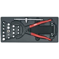 Sealey 21 Piece Oil Filter Wrench, Pliers and Drain Plug Kit in Module Tray