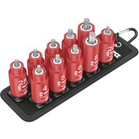 Wera 10 Piece 3/8 Drive Belt B VDE 1 Zyklop Torx and Hex Bit Socket Set