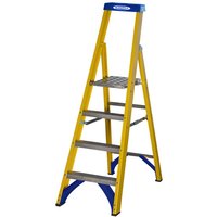 Werner Fibreglass Platform Stepladder Trade 4 Tread