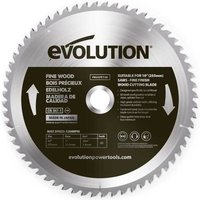 Evolution FW255TCT-60 Fine Wood Mitre/Table Saw Blade 255 X 25.4Mm X 60T