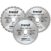 Trend CRAFTPRO 3 Piece 216mm Circular Saw Blade Set