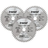 Trend Trend 160mm 48T Circular Saw Blade Triple Pack