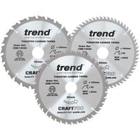Trend CRAFTPRO 3 Piece 190mm Circular Saw Blade Set