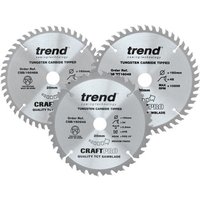 Trend CRAFTPRO 3 Piece 160mm Circular Saw Blade Set