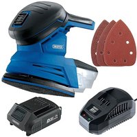 Draper D20 20V Tri-Base (Detail) Sander with 2Ah Battery and Charger