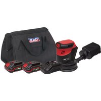 Sealey Sealey CP20VOSKIT Cordless Orbital Palm Sander Kit Ø125mm 20V - (2 Batteries, Charger & Battery)