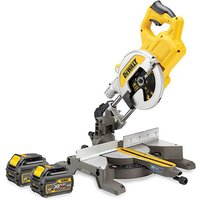 DEWALT DEWALT DCS777T2 54V 216mm Sliding Compound Mitre Saw with 2 x 6Ah Batteries & Charger