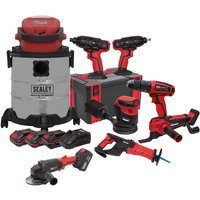 Sealey Sealey CP20VCOMBO4 CP20V Series 8 x 20V Cordless Tool Combo - 4 Batteries