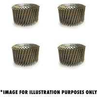 Tacwise Tacwise 1035 Extra Galvanised Flat Top Coil Nails Type 3.3 x 75 mm, Diamond Point, Ring Shank, 16° Inclined, Wire Collated, x 4000