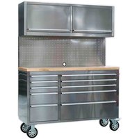 Sealey Sealey AP5510SS Mobile 10 Drawer Stainless Steel Cabinet with Backboard