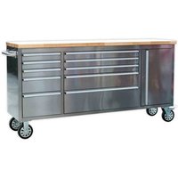 Sealey Sealey AP7210SS Mobile 10 Drawer Stainless Steel Cabinet with Cupboard