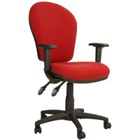 Ascot AS032 High Back Operator Chair with Adjustable Arms - Red