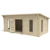 Forest Garden Arley 6.0m x 3.0m Cabin - Pent Roof, Double Glazed 24kg Polyester Felt, no Underlay (Delivered or Installed)