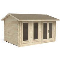 Forest Garden Chiltern 4.0m x 3.0m Log Cabin - Apex Roof, Single Glazed 24kg Felt, plus Underlay (Delivered or Installed)
