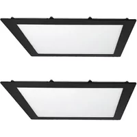 Kit 2 Plafons LED Embutir Quadrado 18W Preto 22,5Cm