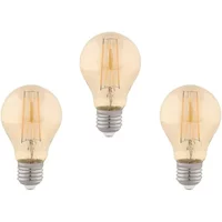 Kit 3 Lâmpadas Bulbo Filamento E27 Led 2W 200Lm