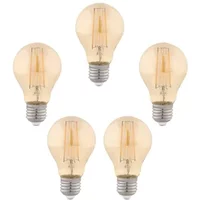 Kit 5 Lâmpadas Bulbo Filamento E27 Led 2W 200Lm