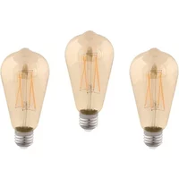 Kit 3 Lâmpadas Bulbo Filamento E27 Led 2W 200Lm 360°