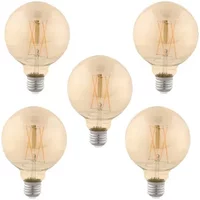 Kit 5 Lâmpadas Globo Filamento G95 E27 2W 200Lm 360° 2400K