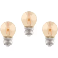 Kit 3 Lâmpadas Bolinha Filamento E-27 2W 127/220V 2400K