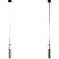 Kit 2 Pendentes Metal Vidro Hilton